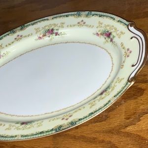 Fuji China Dreamland Pattern Oval Serving Plate Made in Occupied Japan